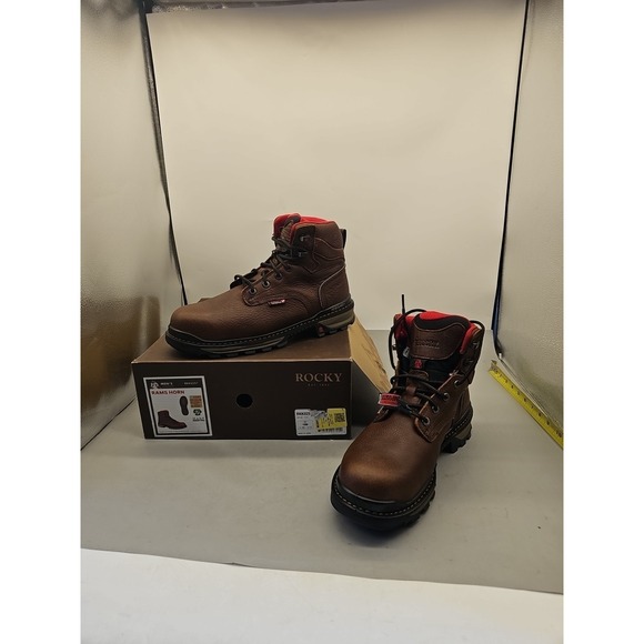 Rocky Rams Horn Composite Toe Internal Met Guard Work Boot Sz 10W New main image 5